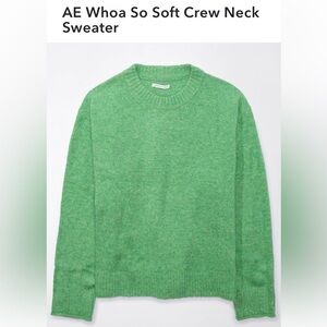 American Eagle Whoa So Soft Outfitters Green Crew Neck Sweater Size Small